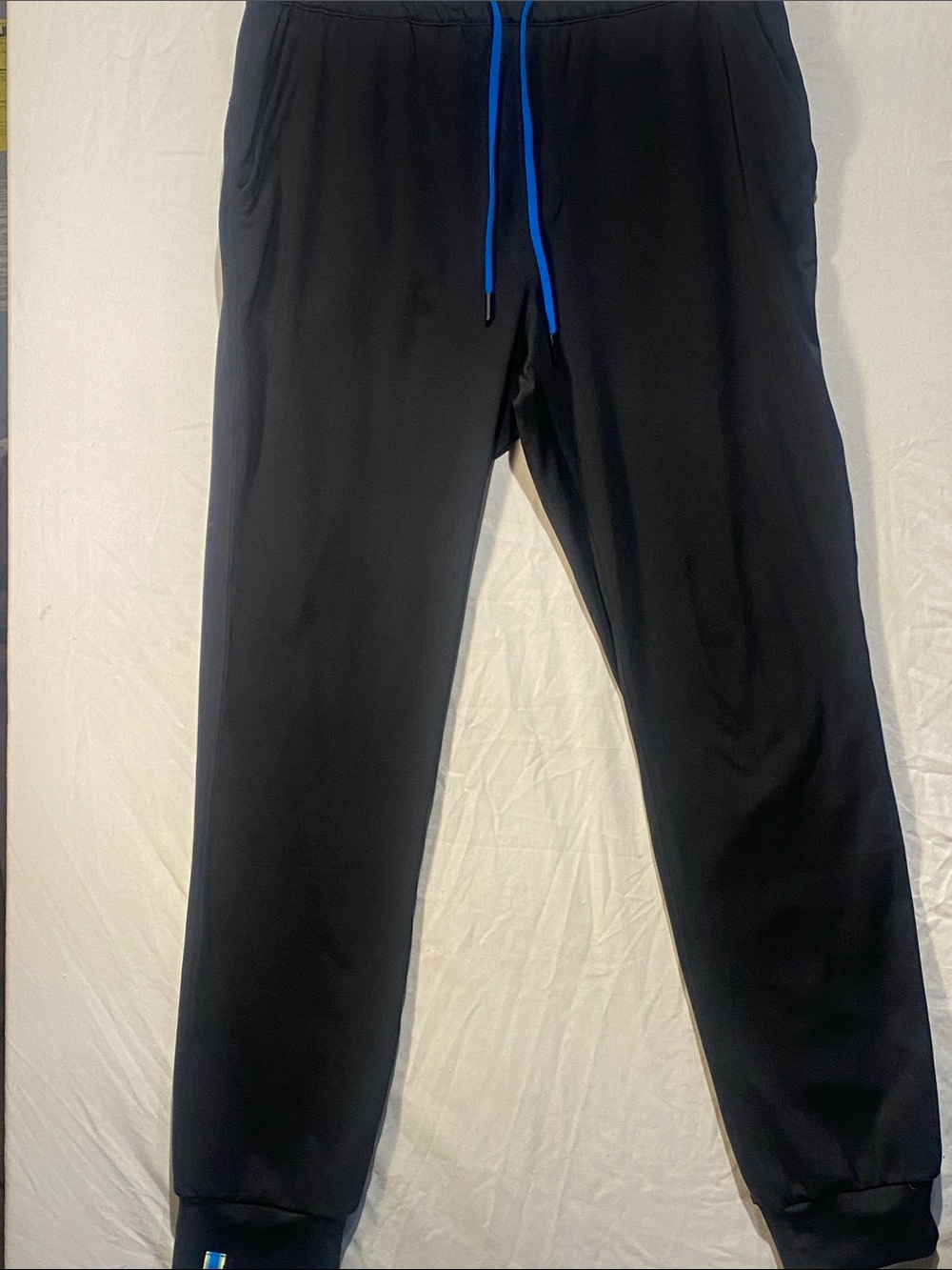 chubbies Black Joggers with Blue Drawstring